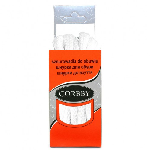 Шнурки для обуви 75см. круглые средние (024 - белые) CORBBY арт.corb5101c